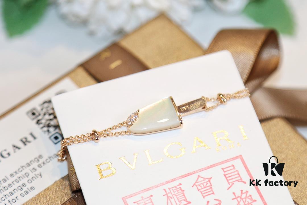 BVLGARI Bulgari New White Mother-of-Pearl and Malachite Ice-Cream Bracelet