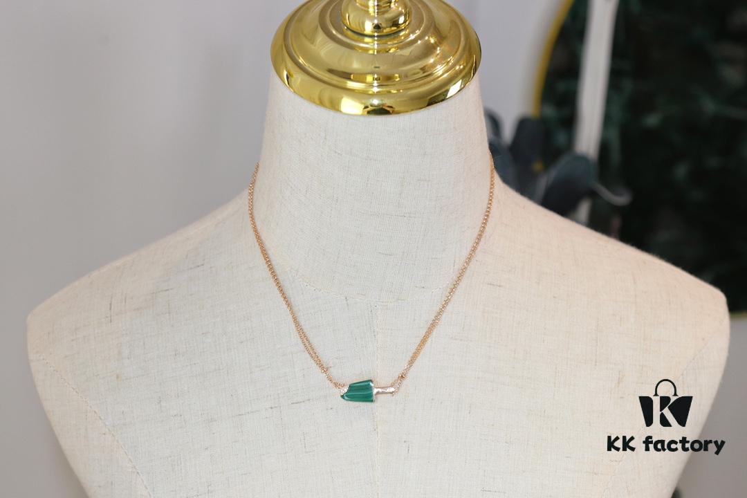 BVLGARI Bulgari New White Mother-of-Pearl and Malachite Ice-Cream Necklace