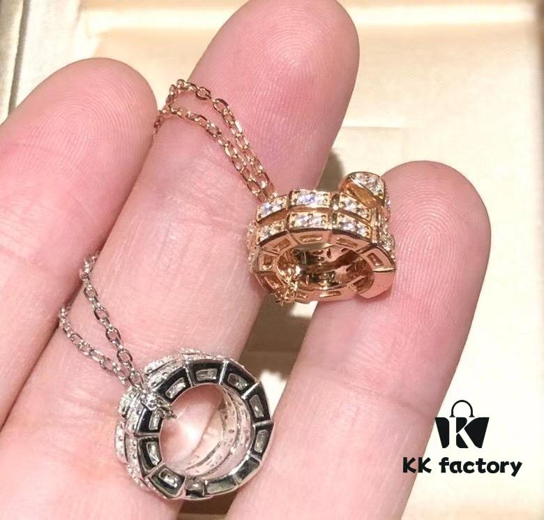 Bvlgari Serpenti Double Snake Necklace - Premium Craftsmanship, 925 Sterling Silver, Rose Gold & White Gold Plated, Authentic Engraving, High-End Replica