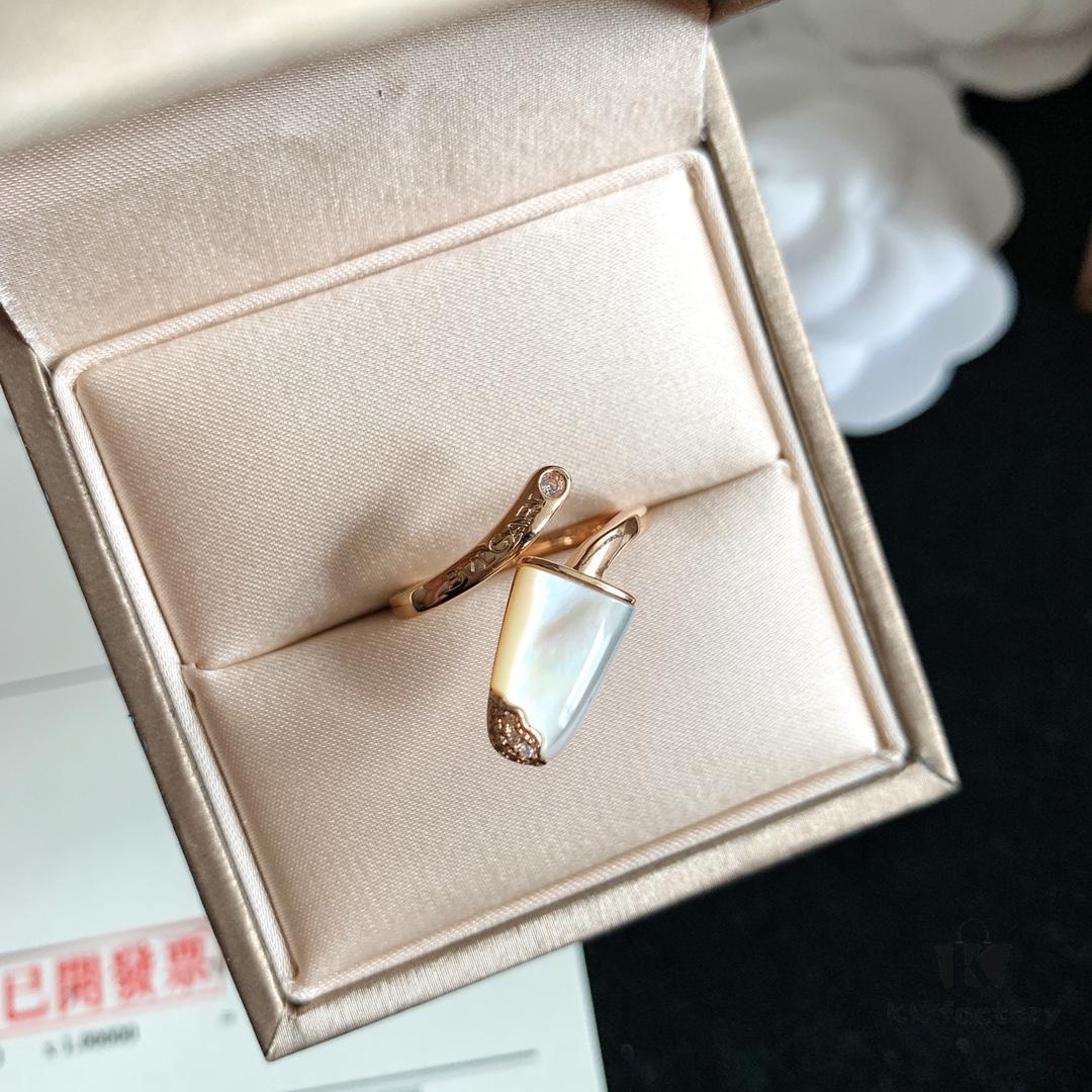 BVLGARI Bulgari New White Mother-of-Pearl and Malachite Ice Cream Ring