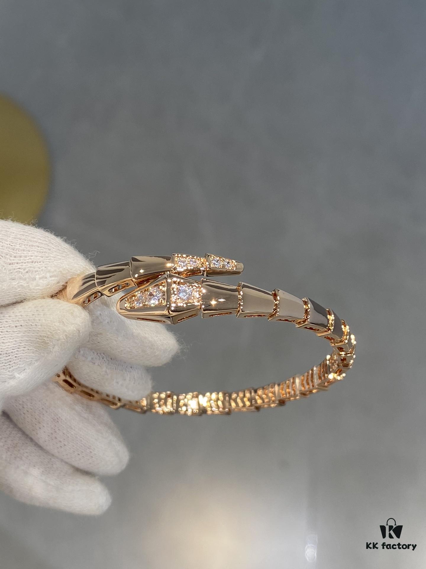 Bvlgari New Serpenti Snake Bracelet with Diamond-Set Head and Tail