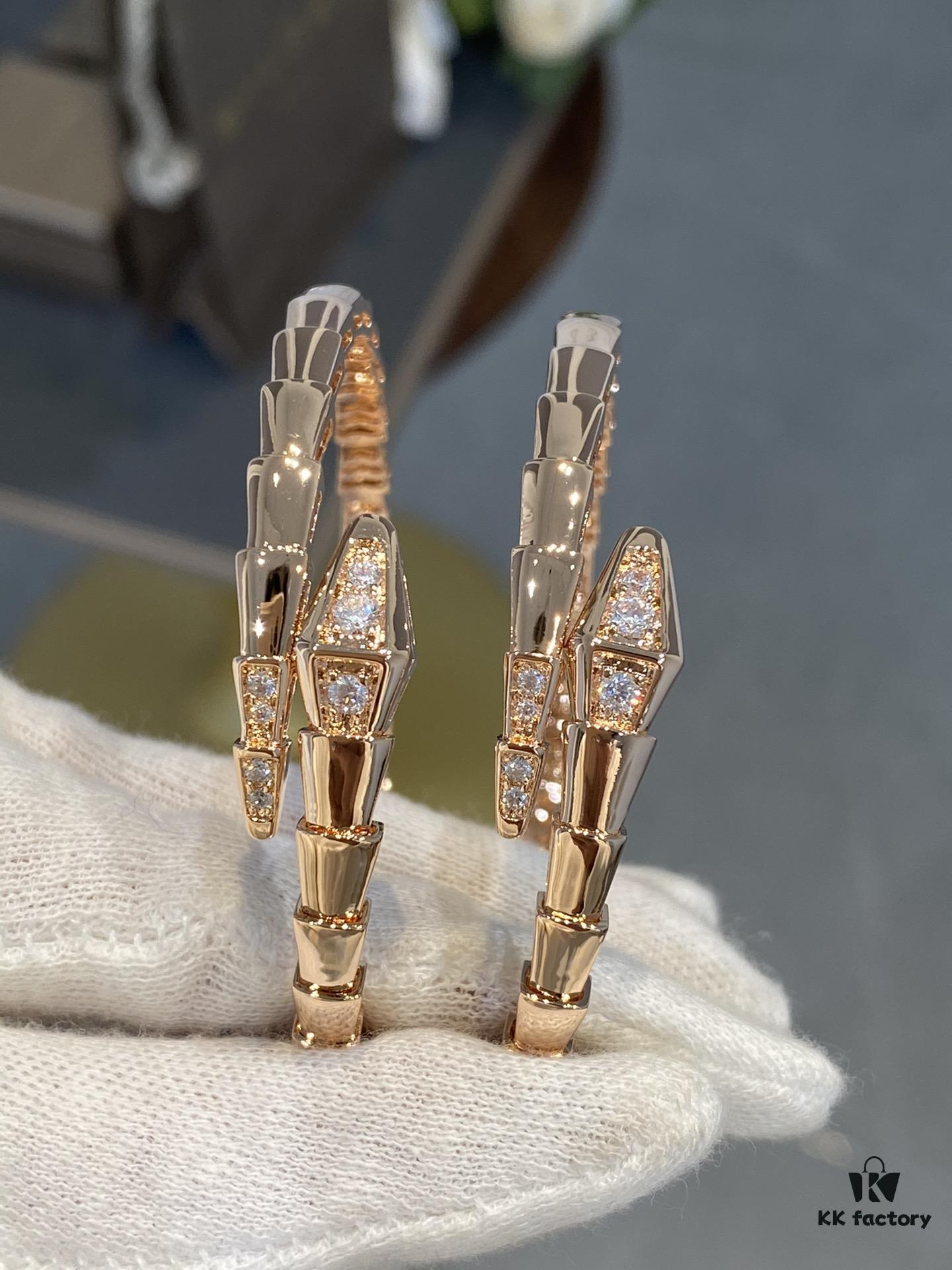 Bvlgari New Serpenti Snake Bracelet with Diamond-Set Head and Tail