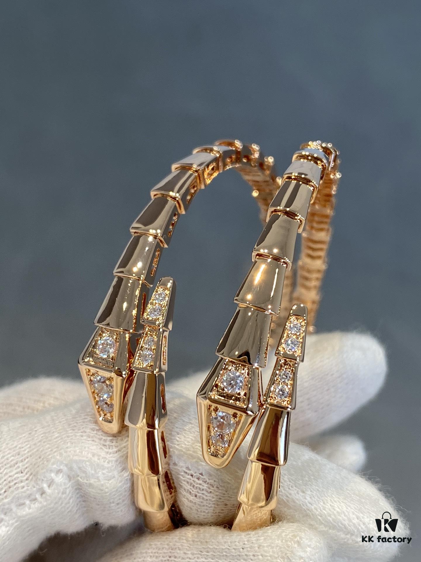 Bvlgari New Serpenti Snake Bracelet with Diamond-Set Head and Tail