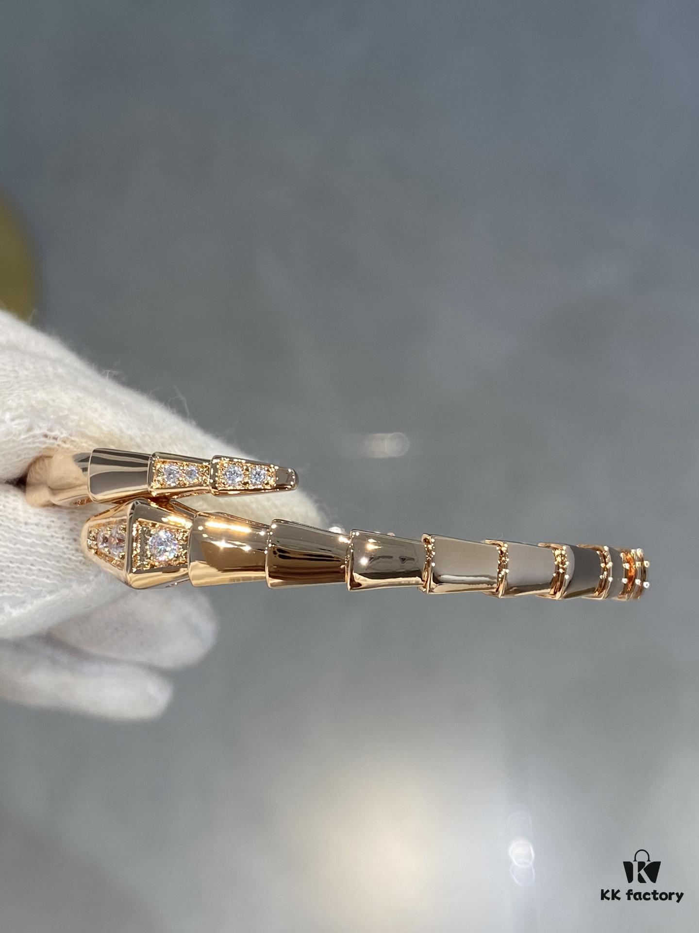 Bvlgari New Serpenti Snake Bracelet with Diamond-Set Head and Tail