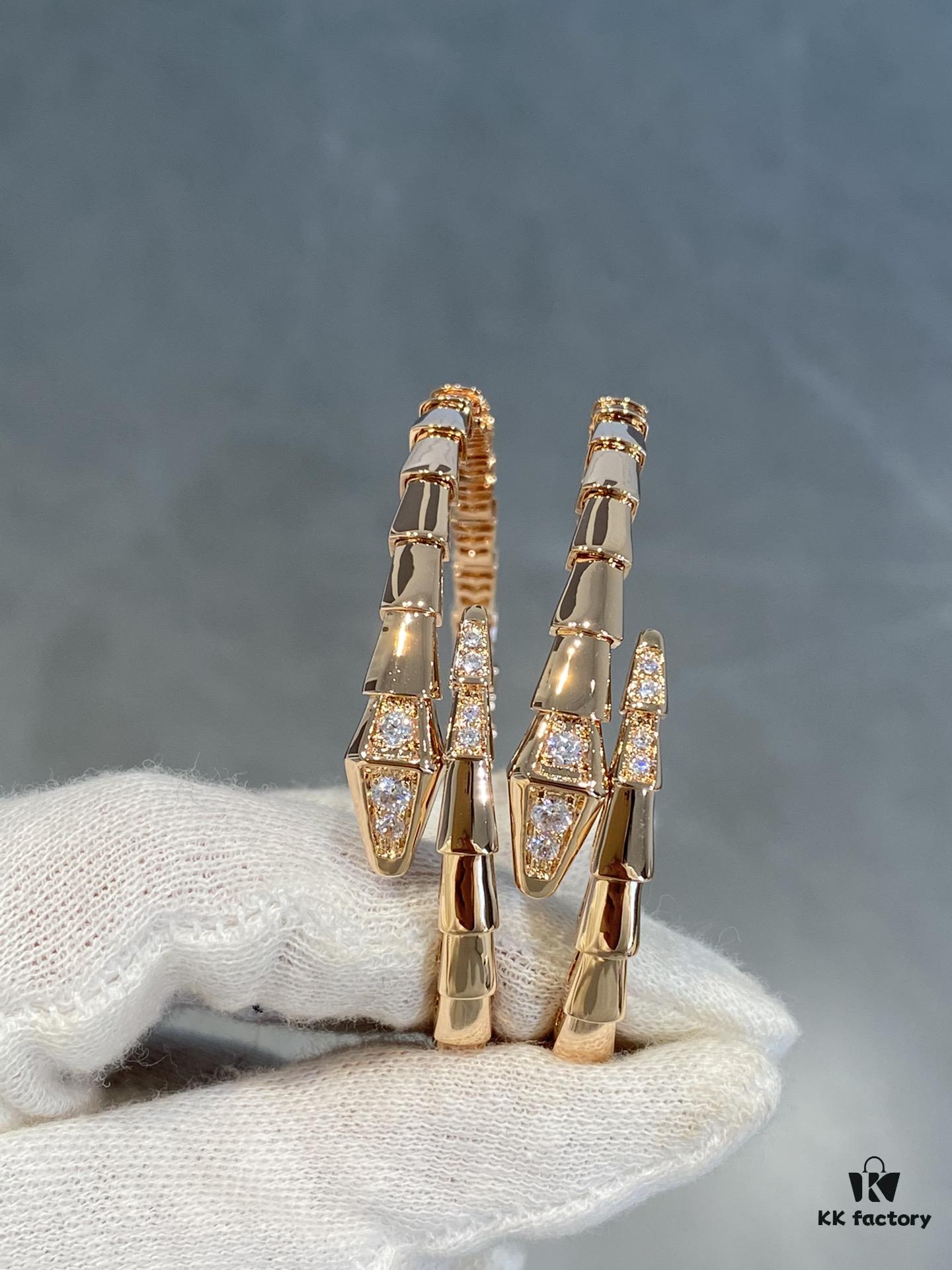 Bvlgari New Serpenti Snake Bracelet with Diamond-Set Head and Tail