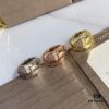 925 Bvlgari Single Circle Smooth Snake Ring with Diamond Head