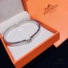 Hermes Titanium Steel with Natural White Shell Narrow Bracelet - Classic Design