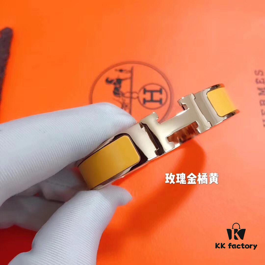 High-Version Original 1:1 HERMES CLIC Enamel H Bracelet
