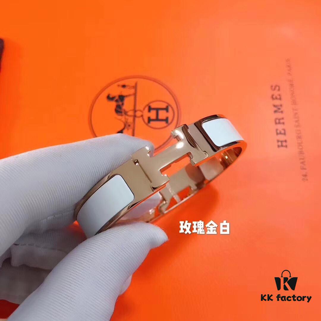 High-Version Original 1:1 HERMES CLIC Enamel H Bracelet