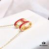 Hermès Enamel Curved H Necklace in Gold Tones