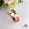 Bestselling Hermès H Cuff Bracelet! One Size Fits Most (17), 5 Colors Available – Must-Have Stylish Accessory, Universally Flattering, Perfect for Any Style, Hand Shape or Wrist Size! Wear Solo or Stacked for Instant Elegance! Red, White, Black, Orange, Light Green – Each Enamel Hue Paired with Rose Gold or Yellow Gold Edging Offers a Luxurious, Eye-Catching Look.