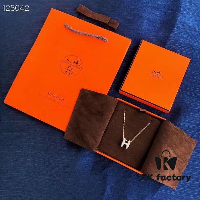 Hermes Essential Color Enamel Necklace, Curved Design by Paloma Picasso