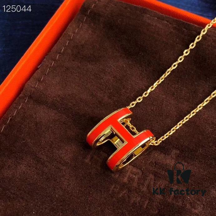 Hermes Essential Color Enamel Necklace, Curved Design by Paloma Picasso