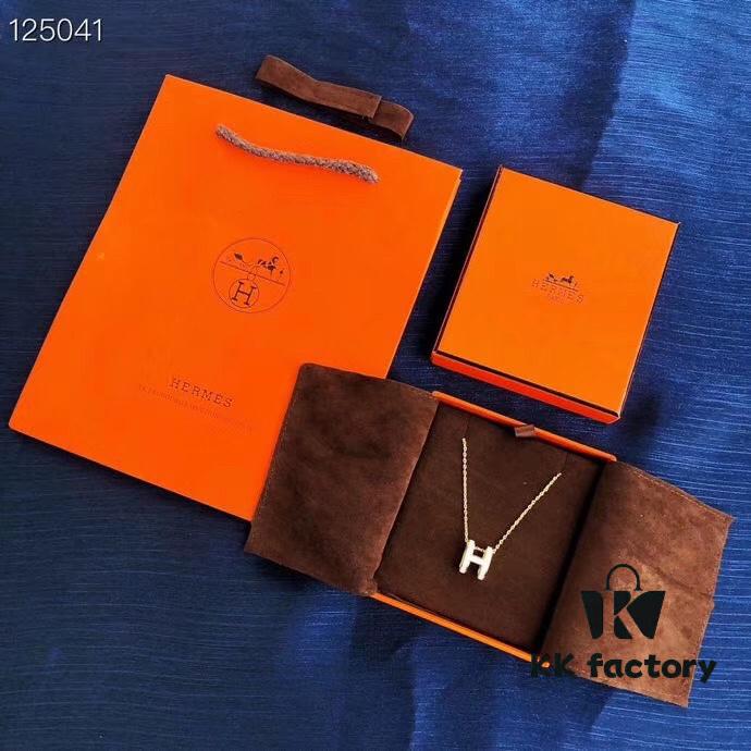 Hermes Essential Color Enamel Necklace, Curved Design by Paloma Picasso