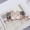 HERMES Enamel H Bracelet - Rose Gold Edge