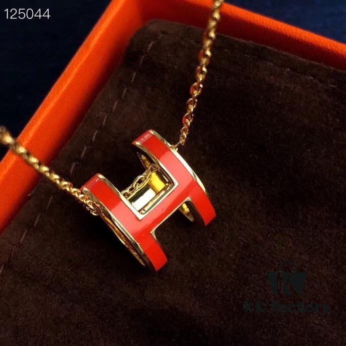 Hermes Essential Color Enamel Necklace, Curved Design by Paloma Picasso