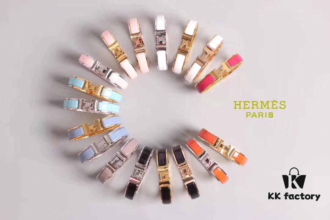 High Version 🎈 1:1 Original HERMES CLIC Enamel H Bracelet