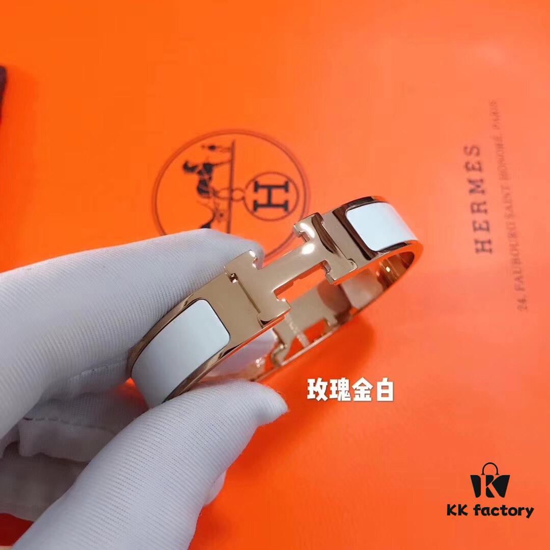 High Version 🎈 1:1 Original HERMES CLIC Enamel H Bracelet