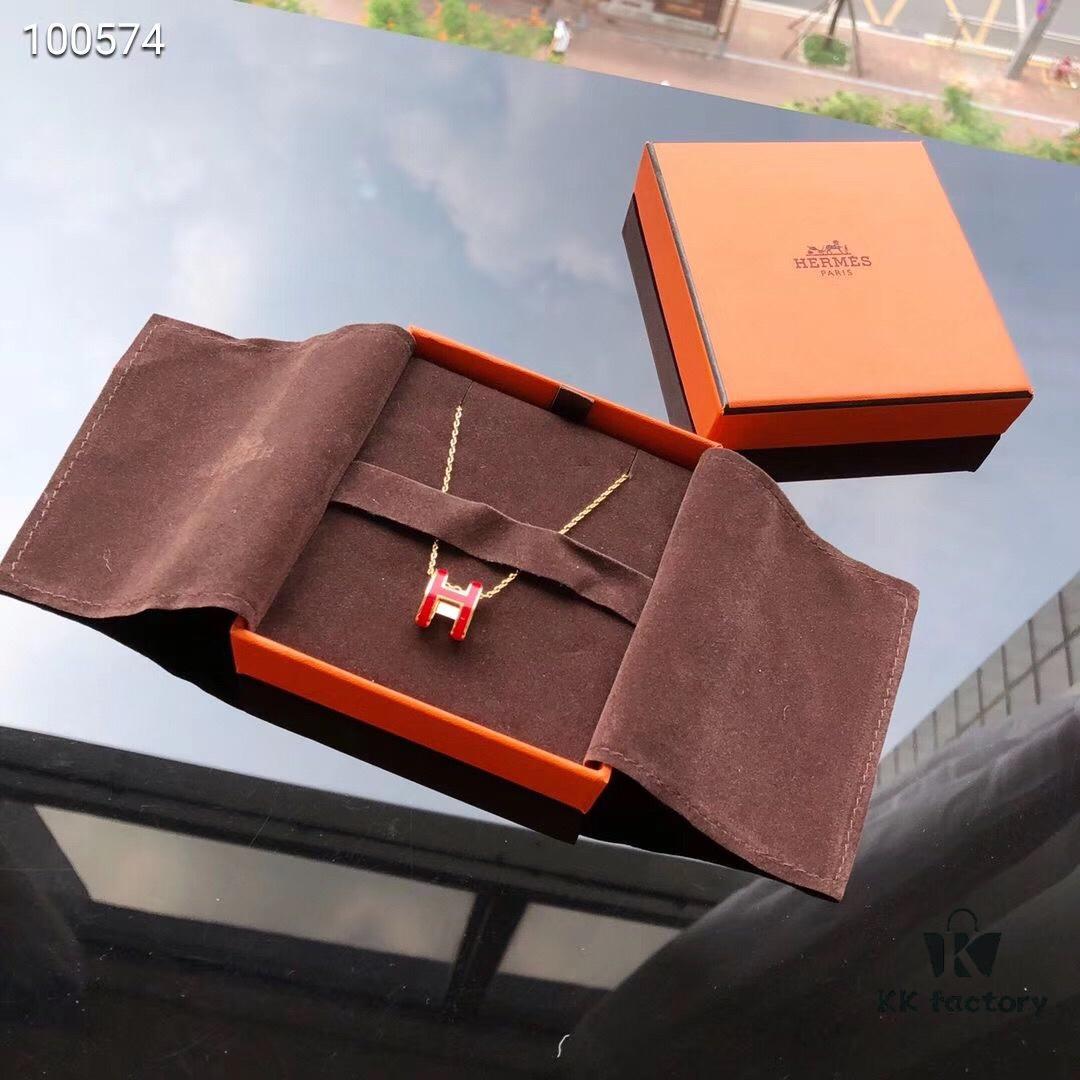 Hermes Essential Color Enamel Necklace, Curved Design by Paloma Picasso