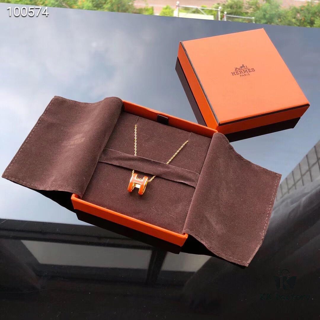 Hermes Essential Color Enamel Necklace, Curved Design by Paloma Picasso