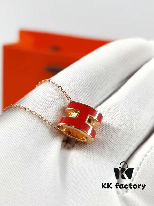 Mini POP Hermès H Enamel Pendant Necklace