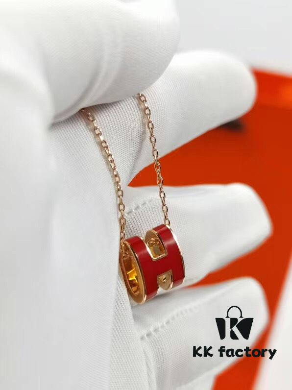 Mini POP Hermès H Enamel Pendant Necklace
