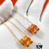 Mini POP Hermès H Necklace, Each with Unique Code, Mijin Electroplating! Hermès Enamel Curved H Necklace, Gold, Rose Gold, and White Gold Chain Options, Official Store Logo Anti-Counterfeit Tag