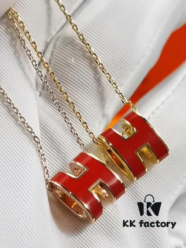 Mini POP Hermès H Enamel Pendant Necklace
