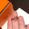 Hermès H Family 2020 New Small Q Full Diamond Openwork Ring, Exclusive Custom Design, Exquisite Craftsmanship, Premium 925 Sterling Silver with Micro-Pave Setting, Top-Grade K Gold Finish, Precision Set with High-Carbon Diamonds, Absolutely Stunning When Worn