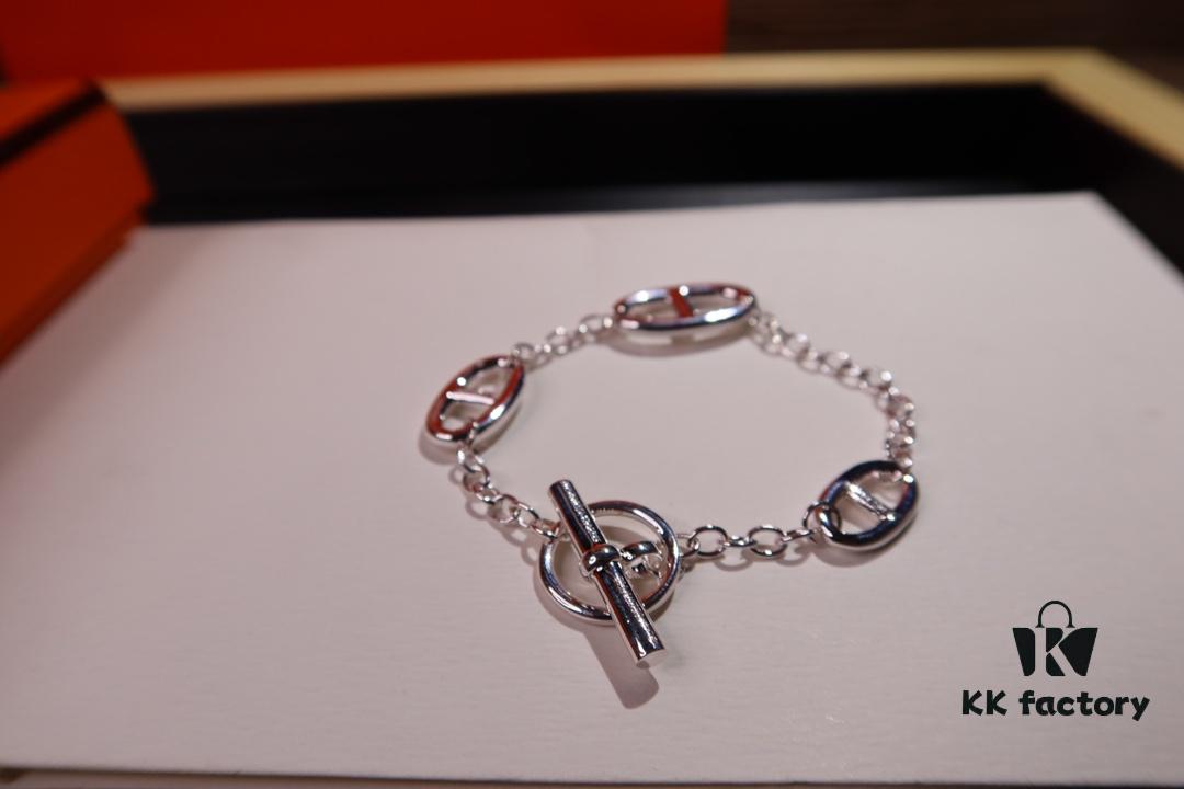 Hermes Farandole Gold-Plated Pig Nose Bracelet