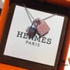 Hermès New Leather Lock Necklace in Rose Gold & White Gold