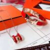 Hermès Bracelet & H Necklace Set - Premium Quality, Rose Gold, Classic Red, Long-Lasting Color