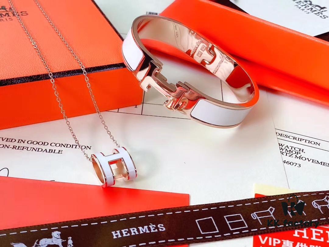 Hermès Bracelet + H Necklace Set (Two Sets, Original Packaging & Free Shipping)