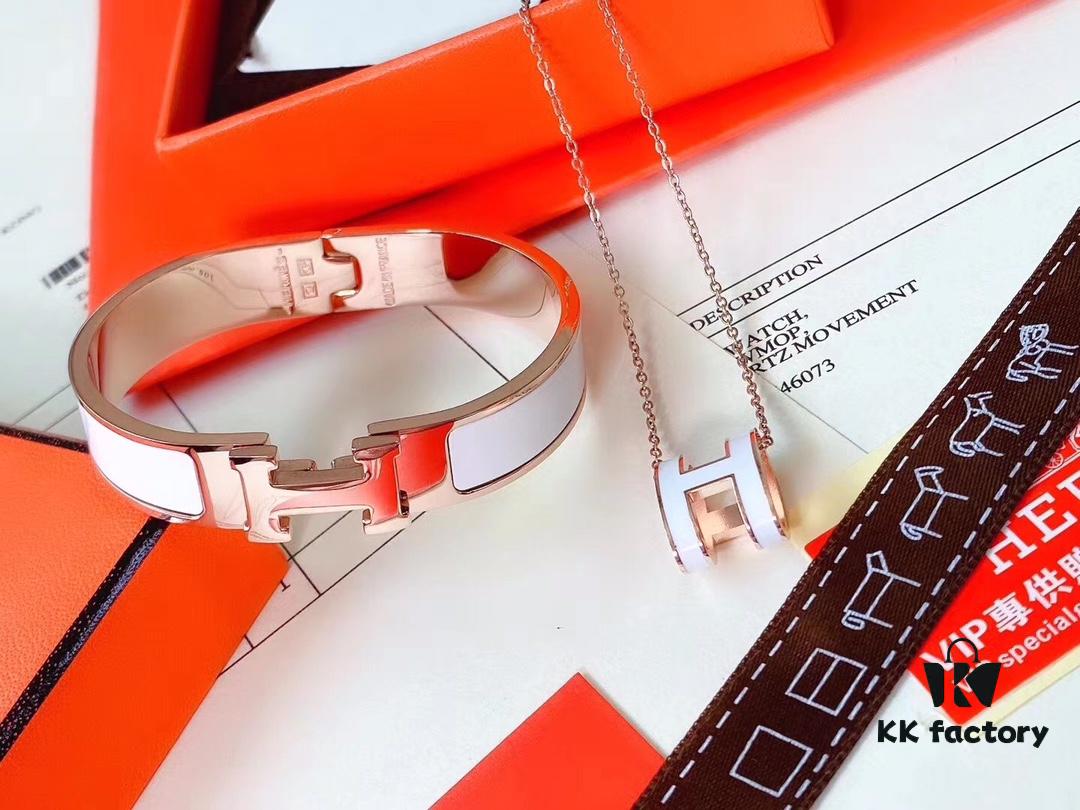 Hermès Bracelet + H Necklace Set (Two Sets, Original Packaging & Free Shipping)