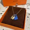 Hermès O'Kelly Lock Necklace, Premium Brass with Thick Gold Plating, Adjustable Chain Length, Multiple Colors Available for Versatile Styling