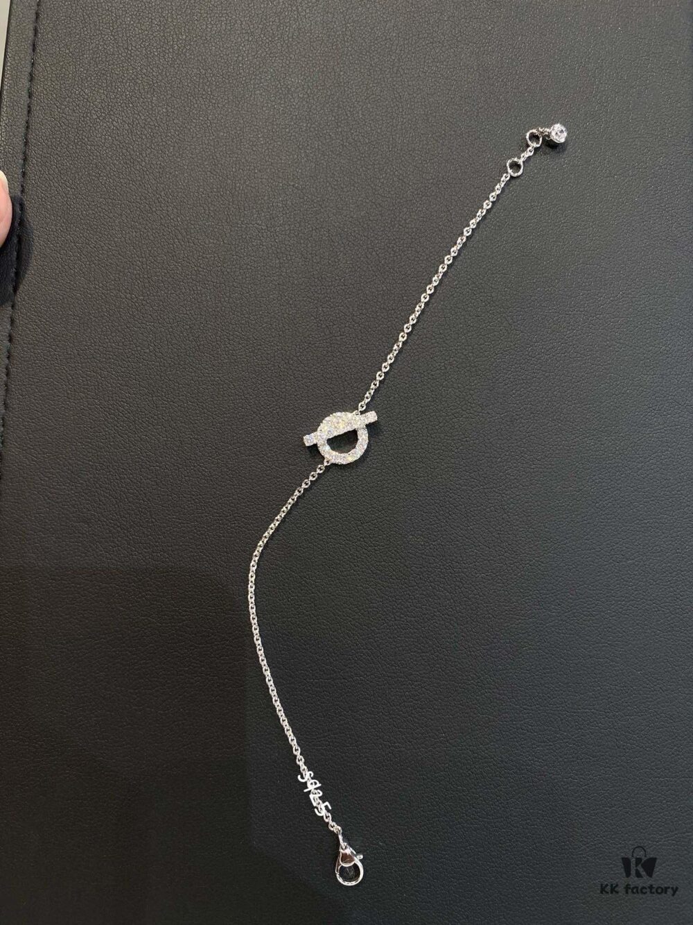 Hermes Finesse Series, Little Q, New Silver Color, Y-Shaped Necklace and Bracelet