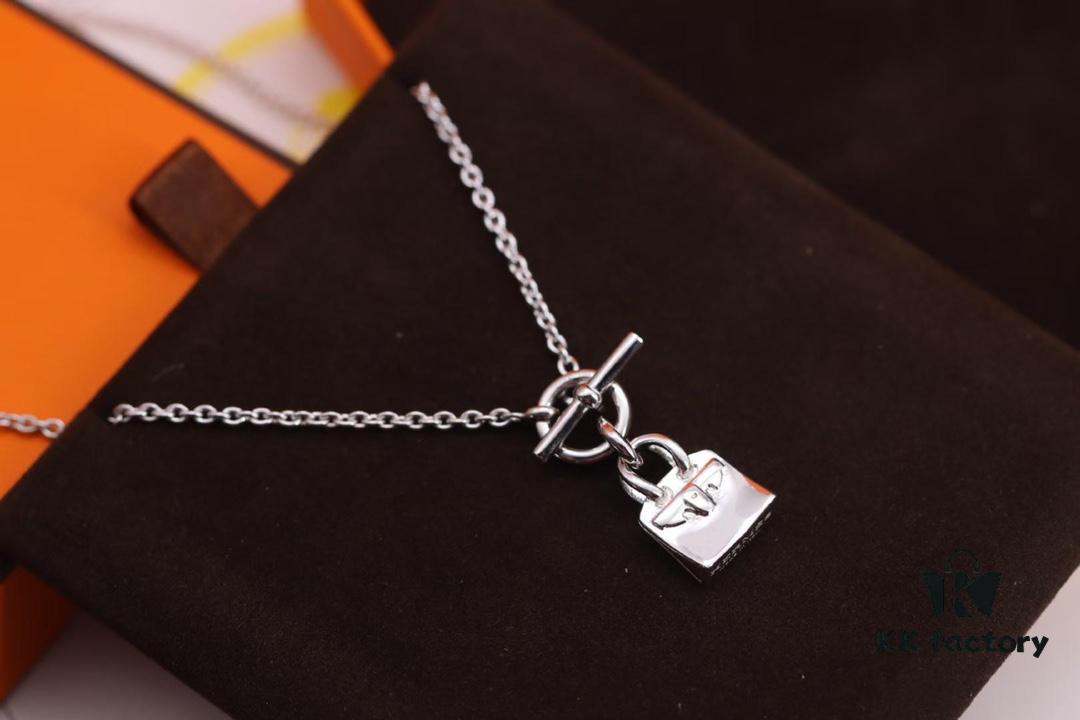 Hermes Disc Pin Buckle Necklace, Hermes Pig Nose Pin Buckle Necklace, Hermes Birkin Bag Pin Buckle Necklace