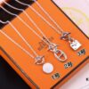 Hermes Disc Pin Buckle Necklace, Hermes Pig Nose Pin Buckle Necklace, Hermes Birkin Bag Pin Buckle Necklace