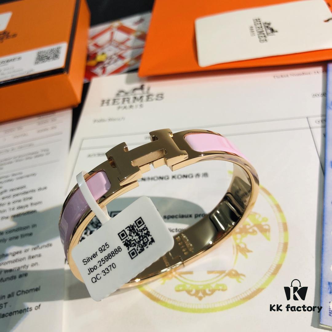 Hermes 1:1 Replica Sticker, Label, Receipt Set 🛍️ Rose Gold Purchased Version 😎 Available in Stock Hermes CLIC Enamel H Bracelet - Perfect for Couples, Unisex Fit (Size 17 for Women, Size 19 for Men)