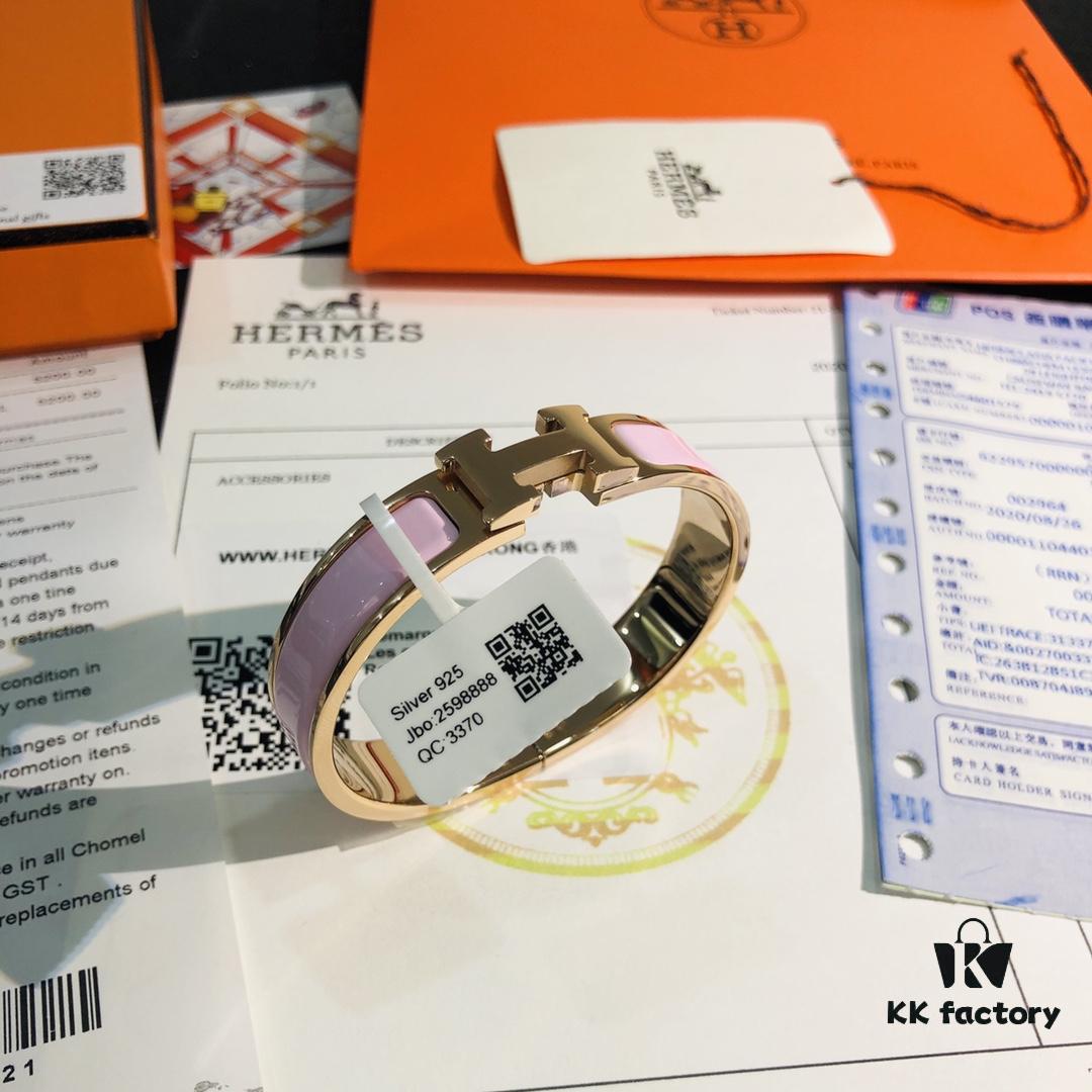 Hermes 1:1 Replica Sticker, Label, Receipt Set 🛍️ Rose Gold Purchased Version 😎 Available in Stock Hermes CLIC Enamel H Bracelet - Perfect for Couples, Unisex Fit (Size 17 for Women, Size 19 for Men)
