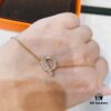Hermes Finesse Rose Gold Diamond Y Necklace and Bracelet, Exquisite Mini Hollow-Out Circle Design with Refined Craftsmanship