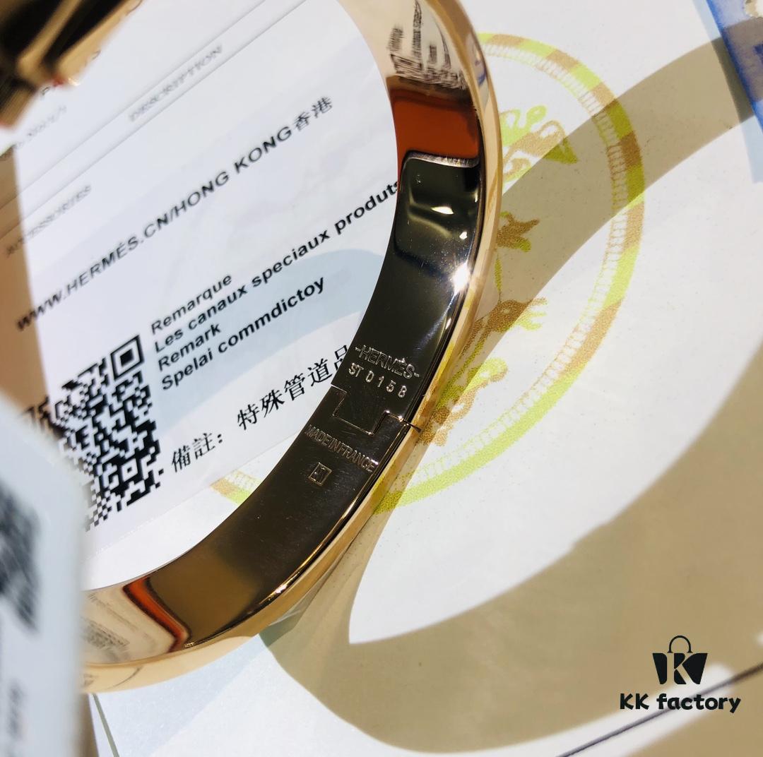 Hermès 1:1 Replica Sticker, Label, Receipt Set, Rose Gold Edition, Herme*CLIC Enamel H Bracelet, Classic Couple's Bracelet for Men and Women