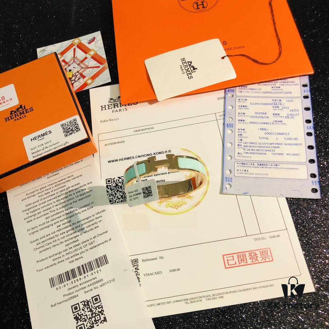Hermès 1:1 Replica Sticker, Label, Receipt Set, Rose Gold Edition, Herme*CLIC Enamel H Bracelet, Classic Couple's Bracelet for Men and Women