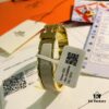 Hermès High-Replica Enamel 'H' Cuff Bracelet in Rose Gold – Full Set with Stickers, Tags, and Receipts Included