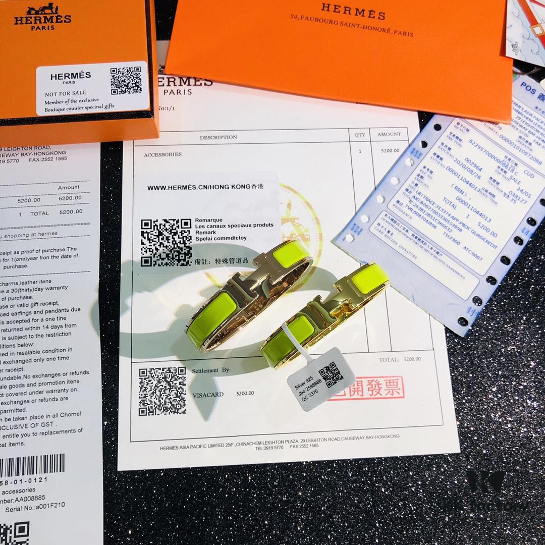 Hermès High-Replica Enamel 'Clic H' Bracelet in Rose Gold – Classic Unisex Design, Perfect for Couples, Sizes 17 & 19 Available