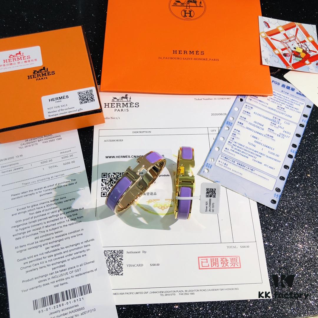 Hermes 1:1 Replica Sticker, Label, Receipt Set 🛍️ Rose Gold Edition ✨ In Stock | Hermès CLIC Enamel H Bracelet – Classic Unisex Design, Perfect for Couples