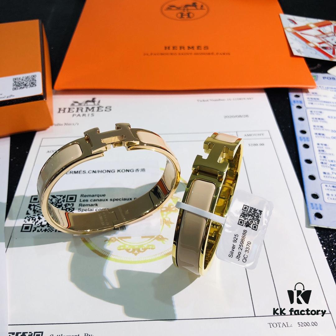 Hermes One-to-One Replica Sticker, Label, Receipt Set 🌹 Rose Gold Purchased Version 😎 Available in Stock Hermes CLIC Enamel H Bracelet
