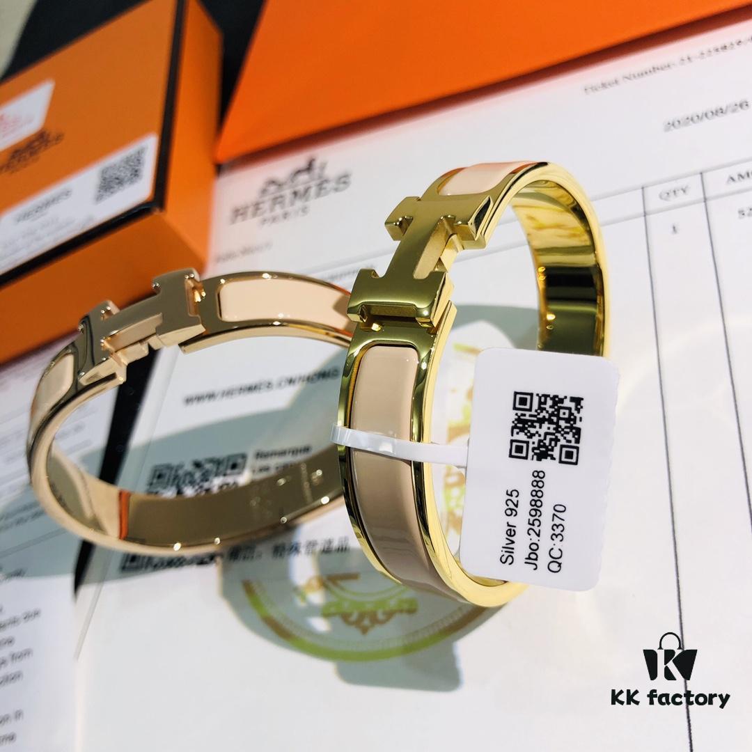 Hermes One-to-One Replica Sticker, Label, Receipt Set 🌹 Rose Gold Purchased Version 😎 Available in Stock Hermes CLIC Enamel H Bracelet