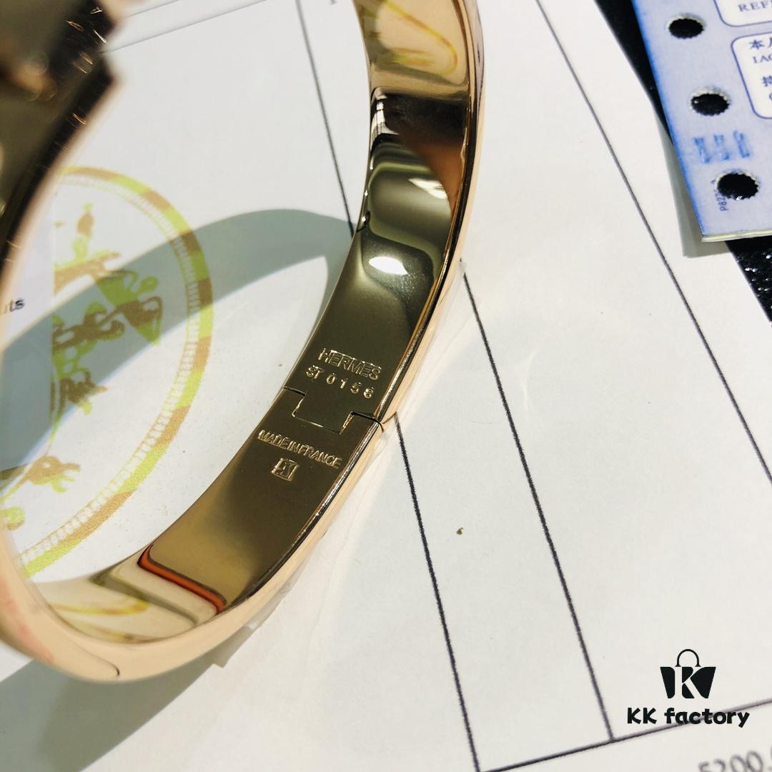 Hermes One-to-One Replica Sticker, Label, Receipt Set 🌹 Rose Gold Purchased Version 😎 Available in Stock Hermes CLIC Enamel H Bracelet