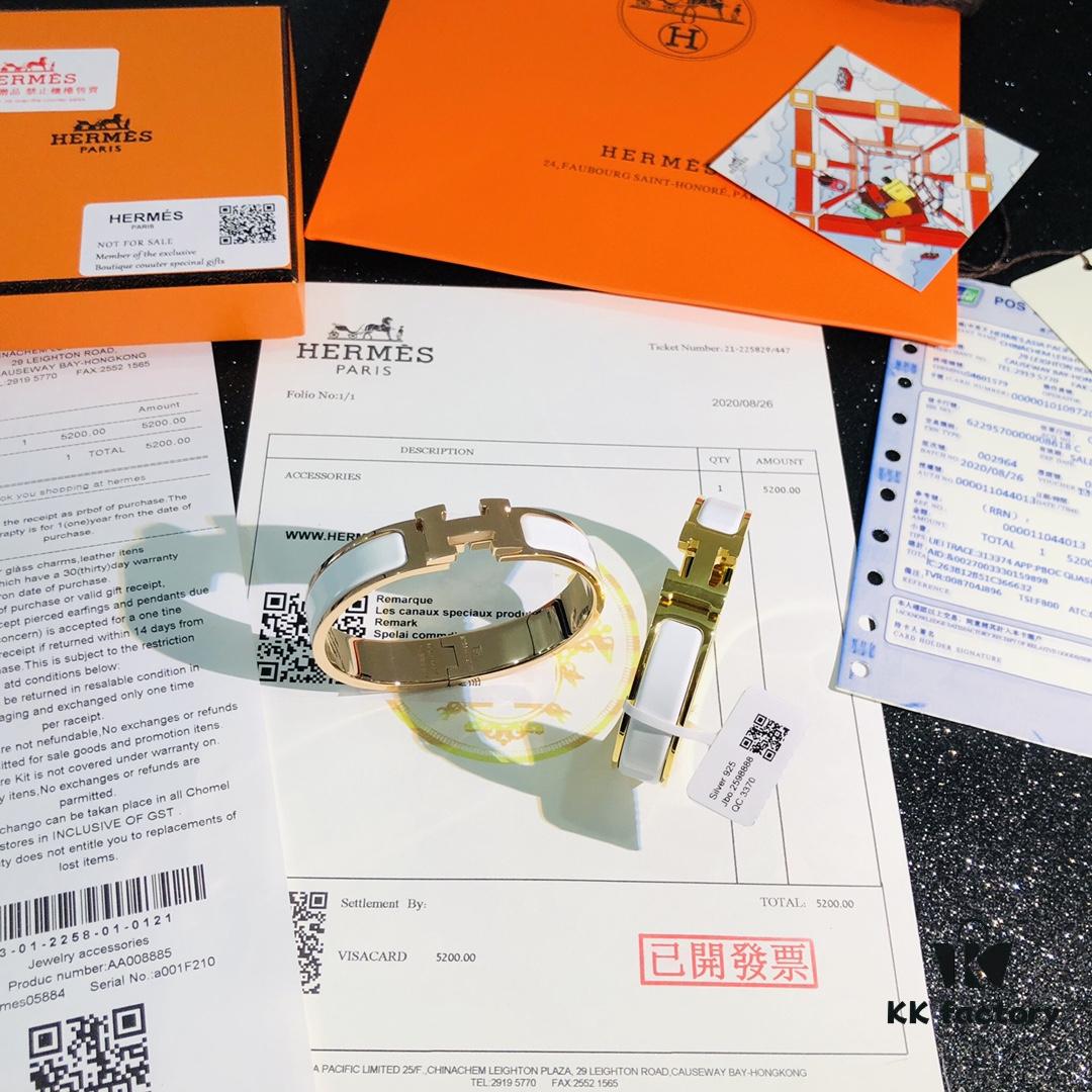 Hermès 1:1 Replica Sticker, Label, Receipt Set 🏷️🧾 Rose Gold Purchased Version Available In Stock Herme*CLIC Enamel H Bracelet